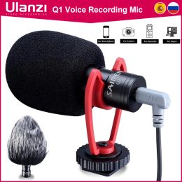 Chargers Ulanzi Sairen Q1 OnCamera Video Recording Mic Shotgun Interview Vlog Mic Universal for DSLR Android iPhone Smartphone GoPro