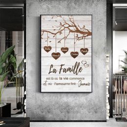 Family Tree Custom Name Wall Art Canvas Prints Modular Simple Modern Painting Nordic Style Poster For Living Room Home Decor