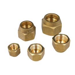 Brass Forged 7/16"-17/16" UNF Hex Nut 45 Degree SAE-Standard 1/4" 3/8" 1/2" 3/4" Inch Flare Pipe Fitting Adapter Air Conditioner