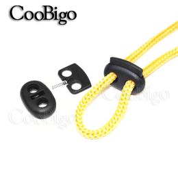 100pcs Plastic Spring Cord Lock Shoes Lace Stopper Toggle Clip Clamp Blocker Retainer for Rope Paracord Lanyard Free Shipping