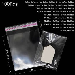 Transparent Self Sealing Small Poly OPP Plastic Bags Jewelry Gift Packing Self Adhesive Cookie Candy Packaging Cello 100pcs/lot