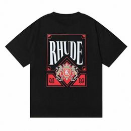 spring Summer Rhude T Shirt Man T Shirts Women Tees Skateboard oversize Men Short Sleeve T-shirt luxury Brand Men's T-shirts US SIZE S-XXL m48l#