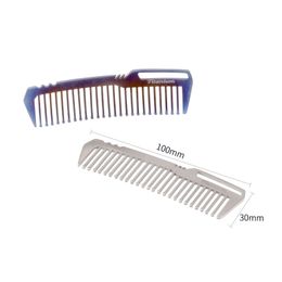 Pure Titanium Comb EDC Hair Barber Comb Travel Mini Ultra Pocket Anti Static Comb Men's Beard Styling Comb for All Hair Types