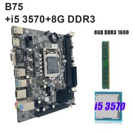 Motherboards B75 LGA 1155 Motherboard Kit With i5 3570 Processor And 8GB DDR3 Memory Plate placa mae LGA 1155 Set placa mae 1151 ddr3