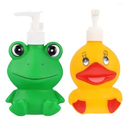 Liquid Soap Dispenser 2 Pcs Automatic Hand Press Bottle Lotion Body Wash Adorable Shampoo Household Bathroom Accessory Child