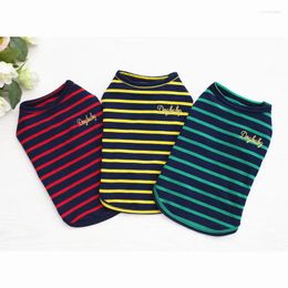 Dog Apparel 10PC/Lot Summer Vest Breathable Pet Clothes Striped Cotton Small T-Shirts Tops Puppy