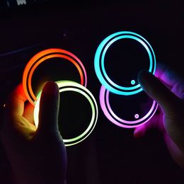 Colourful Glowing Water Coaster Luminous Car Water Cup Coaster Holder 7 Colour USB Charging LED Atmosphere Light Auto Accessories