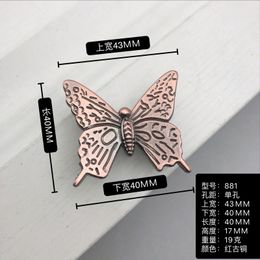 1pc Vintage 3D Butterfly Cabinet Handle Retro Zinc Alloy Kitchen Cupboard Door Pull Knobs Drawer Wardrobe Furniture Decorative