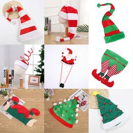 1Pcs Funny Party Hats Christmas Hats Long Striped Felt Plush Elf Hat Holiday Theme Hat Christmas Party Spoof Head Decorations