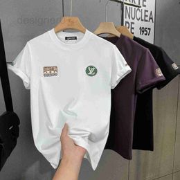 Men's T-Shirts designer 2024 Spring Fashion Mens T-shirt Round Neck Versatile Casual Bottom Half Sleeve Label Embroidery Letter Trendy Short Sleeve T W512