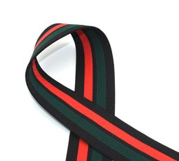 1.5 Inch High Elastic Striped Webbing Elastic Band Used for Clothing Design Rainbow Color Striped Elastic Band Red/Green/Black
