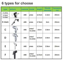 6types ABS plastic Toilet Sprayer shower head self clean Handheld Bathroom Bidet Faucet Spray Gun water hose spring tube wash C1