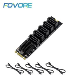 Cards Boost Your Storage: M.2 Key JMB585 for NVME Converter with 5 Ports SATA III 6G SSD Adapter Card