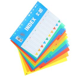 Index Separator Page Folder Dividers For Binder Loose-leaf Markers Pastel A4 Adhesive Pp Notebook File