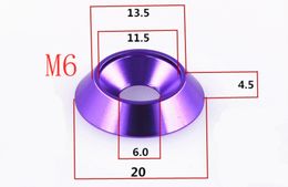 5--10pcs M4 M5 M6 M8 Aluminium Colourful Countersunk Umbrella Flat Head Screw Concave Conical Decorative Groove Washer