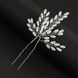 Hairpins Clips U-shaped Handmade Pearls Wheat Ears Wedding Bridal Hair Accessories Girls Fairy Side Pins Bride Headpiece Jewellery