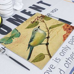 Bird Table Napkins Linen Wedding Napkins Placemat Rectangle Linen Napkin Paper Serviettes Fabric Kitchen Table Towel Tovaglioli