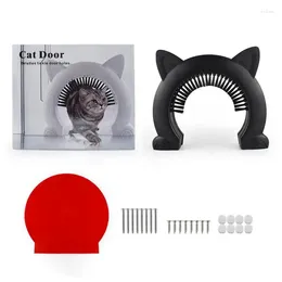 Cat Carriers Pet Door With Cleaning Grooming Brush Access Direction Controllable Toy For Cats Dogs Interior Exterior Weatherproof Supplies