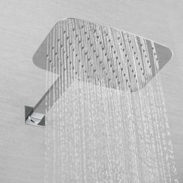 SKOWLL Rainfall Shower Faucet Set LED Bathroom Shower System Wall Mounted Bath Tub Shower, Chrome SK-7617