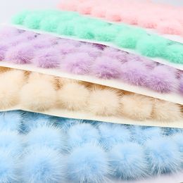 80pcs/card Fluffy Real Mink Pompoms Fur Balls 30mm Soft Fur Pompom 3cm DIY Pompony Earrings Garment Headwear Hats Accessories