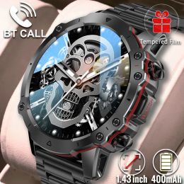 Watches 1.43 Round Smart Watch Men For Android Ios Phone Bluetooth Call Waterproof Sport Watches Blood Pressure Smartwatch Original 2023