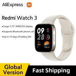 Watches Global Version Redmi Watch 3 Smart Watch GPS 1.75'' AMOLED Screen 60Hz Blood Oxygen Heart Rate Monitor 5ATM SOS Bluetooth Call