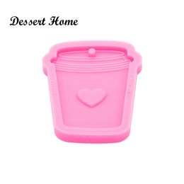 DY0585 Glossy Resin Coffee cup with love Molds, Mould for Keychain, Silicone Moulds DIY Epoxy Jewellery Making, Clay Moulds