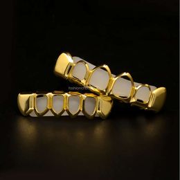 Bio Copper Hour Hollow Gold Plated Hip Hop Jewelry Teeth Grillz Caps أعلى شوايات ذهبية أسفل PROPS PROPS Partyy Socket