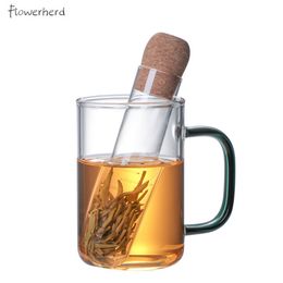 Glass Tea Infuser Tea Filter Creative Pipe Glass Design Tea Strainer Fancy Filter for Puer Tea Cup Mug Herb Kitchen Accessories