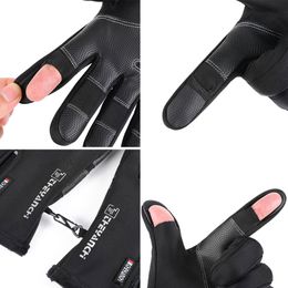 Unisex Winter Cycling Bicycle Gloves Touchscreen Full Finger Sports Non-slip Waterproof Warm Fishing Motorcycle Ski Bike Gloves