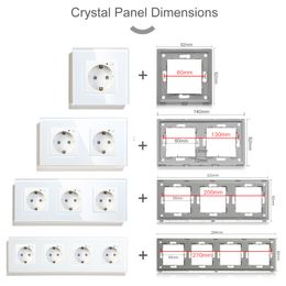 BSEED Zigbee Wall Socket EU Socket Smart Power Monitor Electric Sockets Glass Frame Tuya Smart Life Alexa Alice Control 16A