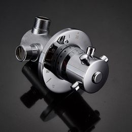 Thermostatic Mixing Valve Brass Bathroom Faucet Temperature Mixer Control 3Way G1/2 Thermostatic Valve Home Improvement