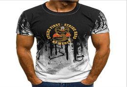 Cobra Kai T Shirt Snake Karate Dojo Anime Black Tshirts Casual Breathable Fitness Crewneck Homme Size 100 Cotton High Quality4158425