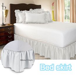 Bed Skirt Wrap Around Elastic Bed Shirts Without Bed Surface Twin /Full/ Queen/ King Size 38cm Height For Home Decor Hotel Bed