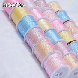 NUBECOM Colourful Gold Silver Thread Braided Rope Thread For Embroidery Crochet Bead String DIY Bracelet Necklace Handmade Thread
