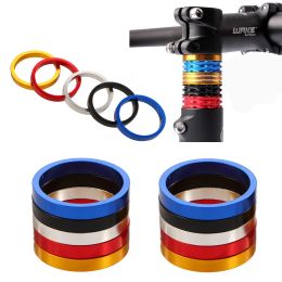 4pcs 5mm Mountain Bike Front Fork Cycling Aluminium Alloy Bike Stem Handlebar Spacing Pad Spacer Bike Headset Ring Washer