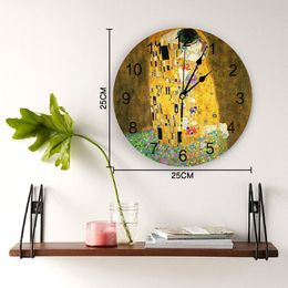 Gustav Klimt The Kiss Wall Clock Home Decor Bedroom Silent Oclock Watch Wall for Kitchen Living Room Wall Digital Clock