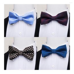 Bow Ties Brand Fashion Tie Dot Dark Grey Man Wedding Accessories Fit Formal Party Lover's Day Butterfly Bowtie