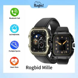 Watches Smart Watch Rogbid Mille Outdoor Sports Watches 5ATM Waterproof Men's watches Bluetooth Call Smartwatch Men For Xiaomi Phone