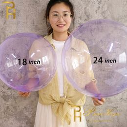 3pcs 24 inch Colourful Transparent Bubble Balloons Birthday Party Wedding Decorations Gender Display Crystal Transparent Balloon