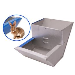 1 Pcs Big Model Rabbit Trough Prevent Chewing Bite Damage Silver Aluminium quality Farm Animal Supplies Cages Accessories