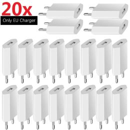 10/20Pcs Mini Portable 5V 1A Eu AC Usb Wall Charger Plug Adapter For IPhone 7 8 13 14 Samsung Huawei Xiaomi Charger Plug