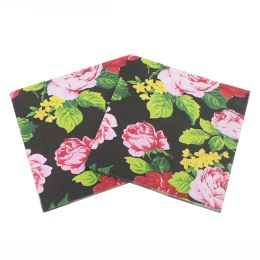 Napkins Daisy Paper Napkin 33*33cm Flower Disposable Tableware Napkins 100% Nature Wood For Party Supples