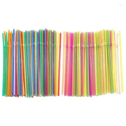Disposable Cups Straws Drinking Multicolor Kunststof Flexible For Cocktail 100PCS Long