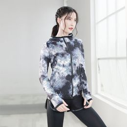 Yoga Crop Top Jacket Women's Autumn Winter Clothes Red Sports Long Sleeve Running Mujer Camisetas