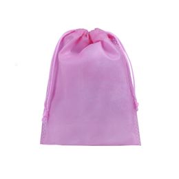 50pcs Pink Non-woven Drawstring Bag Clothing And Shoes Dust-proof Heat-sealing Non-woven Bag Environmental Drawstring Bag