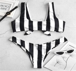 Stripe High Waist Bikini Sets Sexy Backess Swimsuit Two Pieces Swimwear Women 2021 Bathing Suit 4 Colours Women039s7958203