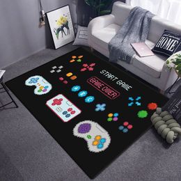 Gamer Carpet Funny Black Game Controller Mats for Children Soft Rug Room Gaming Anime Gamer Chair Rug Large Rug Living Room Boys