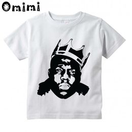 Children Notorious B.I.G America Hiphop Rock Star Biggie Design Tops Boys/Girls Casual T Shirt Kids Cool White T-Shirt
