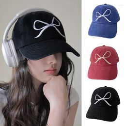 Ball Caps INS Korean Bow Embroidered Baseball Cap For Women Sweet Bowknot Spring And Summer Sun Hat All-Match Protection Peaked